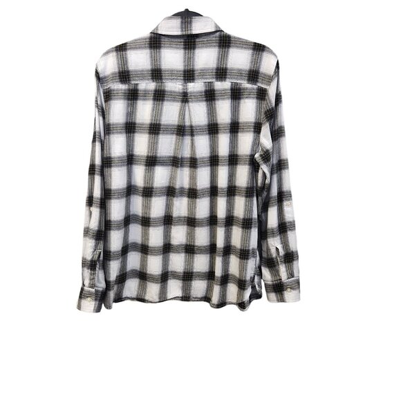 Tommy Hilfiger Women's XL Roll-Tab Sleeve 3/4 Button Plaid Pullover Top 2249 - Picture 2 of 10